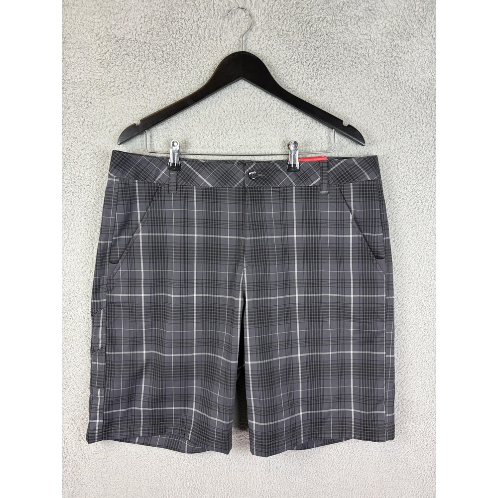 FILA Sport Golf Shorts Mens 36 Gray Plaid Microfiber Stretch 11 Inseam Men New - Picture 7 of 10